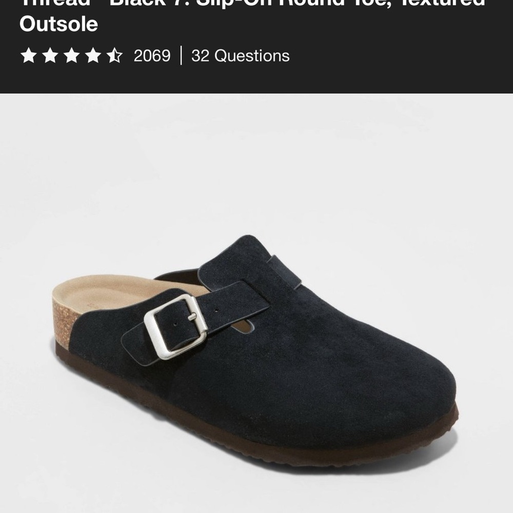 Universal Thread Black Suede Clogs